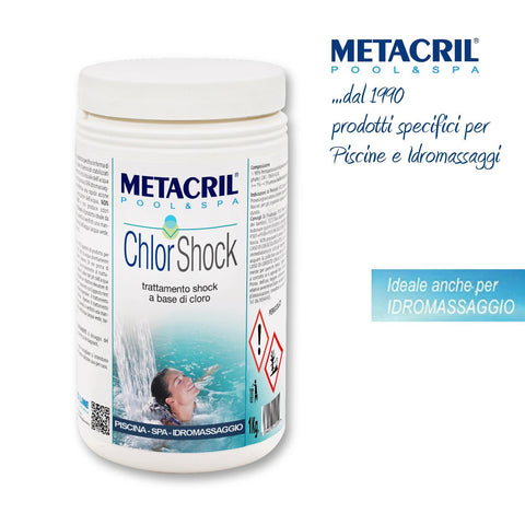 METACRIL - Chlor Shock - tratamiento de choque con cloro 1KG | Producto para piscinas / spa