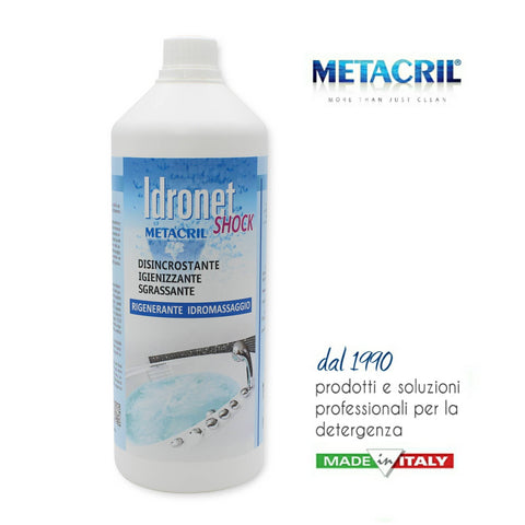 METACRIL - Idronet Shock - Desincrustante y desinfectante para bañeras de hidromasaje 1 Lt | Producto bañeras de hidromasaje, spa