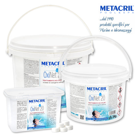 METACRIL - Oxi Net 20 - pastillas desinfectantes 5 kg | Piscinas, producto de spa