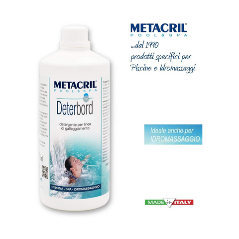 METACRIL - Deterbord - limpiador de línea de agua 1 lt | Producto para bañera de hidromasaje, spa, piscina